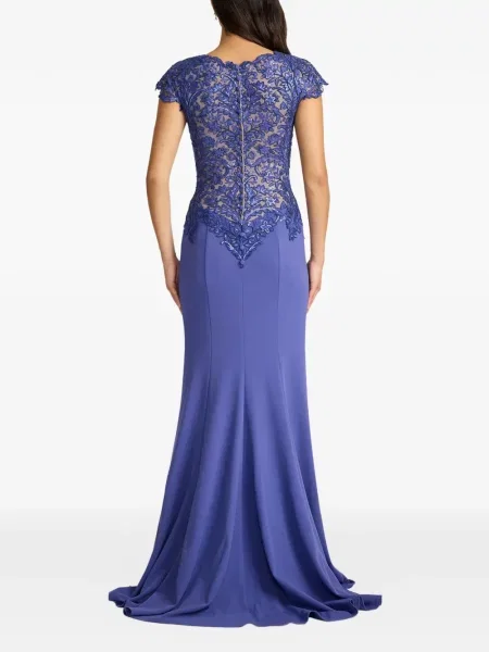 Rochie maxi Tadashi Shoji cu broderie violet