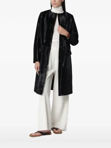 Palton Almada Label din piele negru