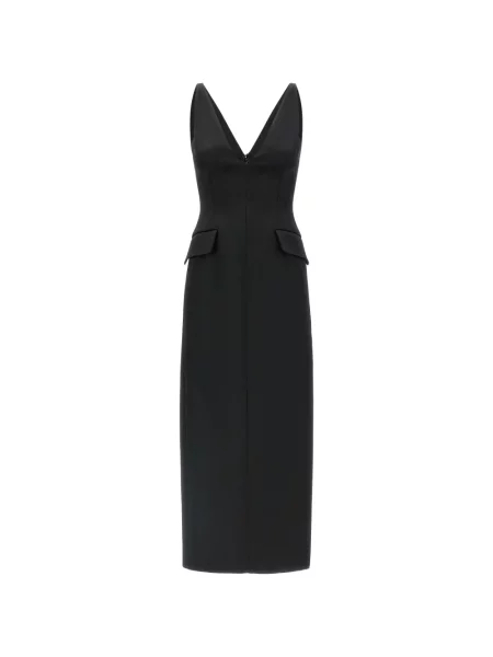 Rochie maxi Sportmax cu decolteu în V negru