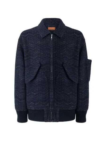 Geacă bomber Missoni tricotate albastru