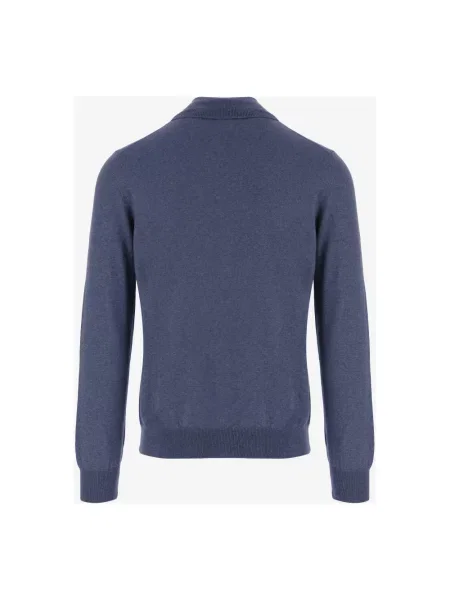 Sweter z golfem Tagliatore wełniany niebieski