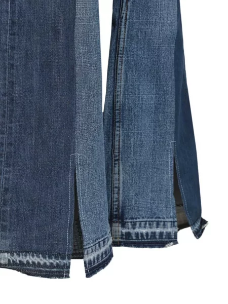 Široké džíny E.l.v. Denim s rozparkem modré