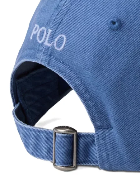 Dlouhá pruhovaná s límcem kšiltovka Polo Ralph Lauren modrá
