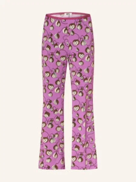 Siyu Spodnie Bootcut Z Dżerseju lila brązowe