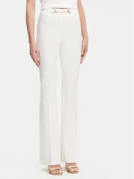 Fracomina Штани з тканини Écru Flare Fit