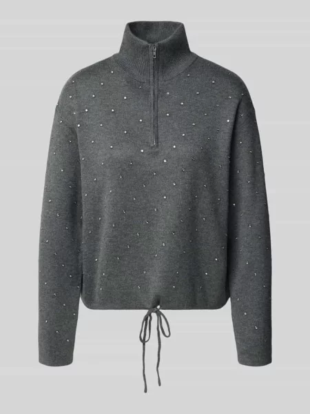 Sweter dzianinowy z ozdobnymi kamieniami model PRISTO' Suncoo Paris