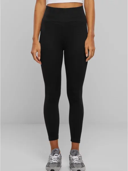 Legginsy Urban Classics z wysoką talią z dżerseju czarne