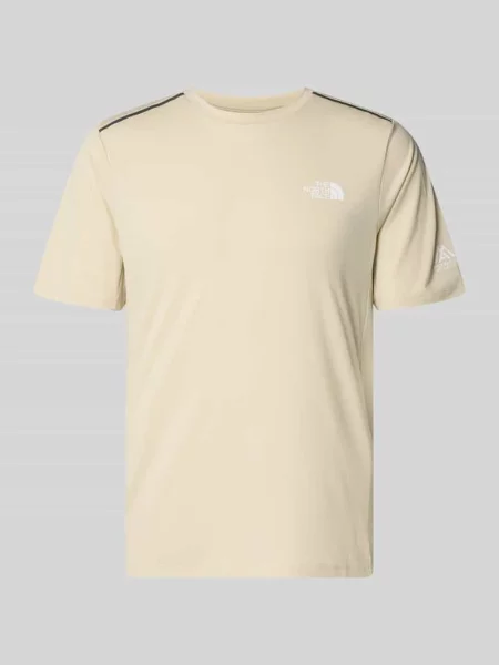 T-shirt z logo i okrągłym dekoltem The North Face beżowa