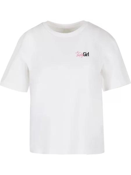 Miss Tee Tricou Friday Girl roz pitaya / negru alb