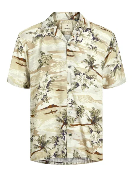 JACK & JONES Cămașă albastru marin / oliv / verde închis / murdar alb