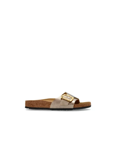 Klapki Birkenstock na sprzączkę beżowe