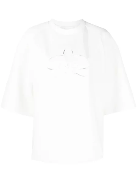 Tricou Genny cu broderie alb