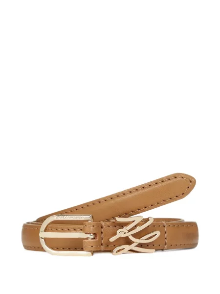 Kožni remen Karl Lagerfeld sa kopčom s autogramom smeđa