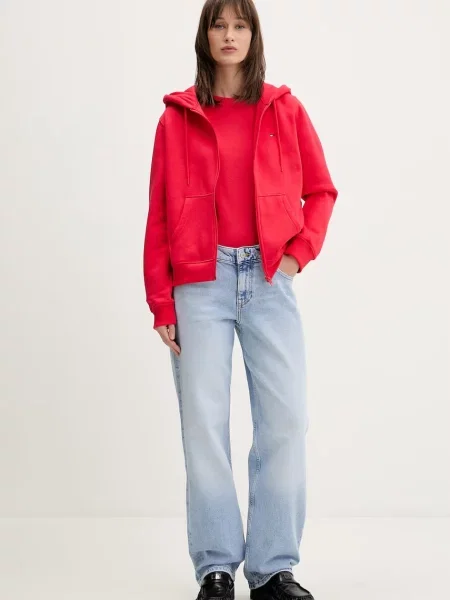 Tommy Jeans basic tričko dámske červená