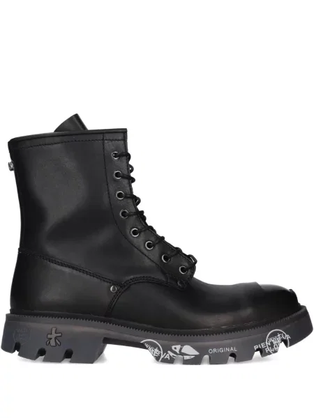 Botine Premiata cu șireturi din dantelă negru