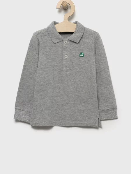 United Colors of Benetton tričko s dlouhým rukávem šedé