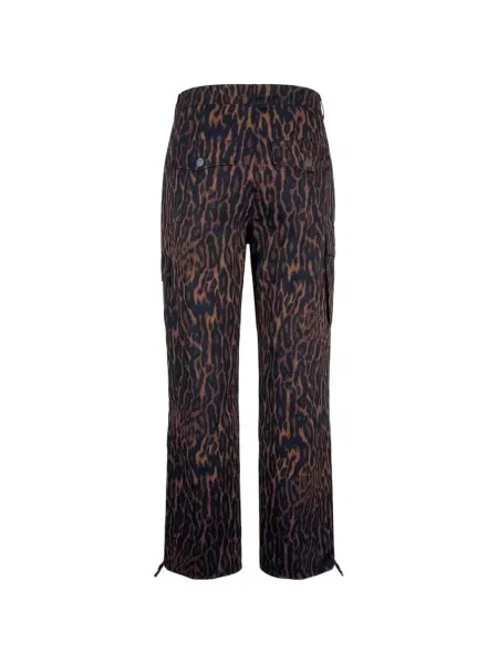Pantaloni cargo Ganni cu imagine cu model leopard maro