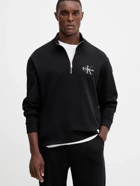 Bombažen pulover Calvin Klein Jeans črna