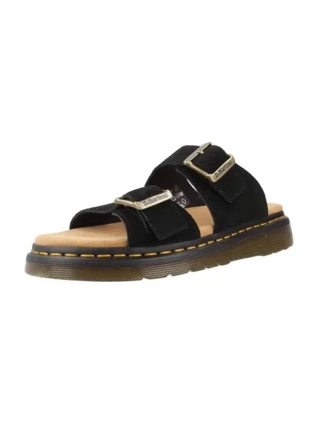 Klapki Dr. Martens zamszowe na sprzączkę klasyczne czarne