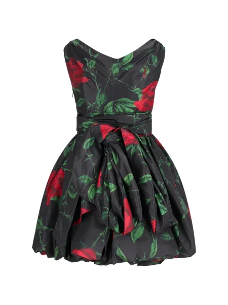 Tafta rochie mini Blumarine cu imagine negru