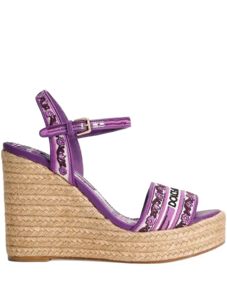 Sandale Dolce & Gabbana cu imagine violet