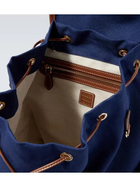 Rucsac Miu Miu din piele albastru