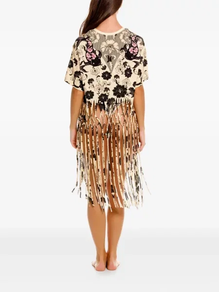 Koszulka Agua Bendita w kwiatki z nadrukiem