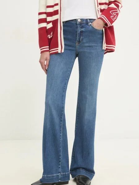 Blugi Oui cu talie înaltă albastru