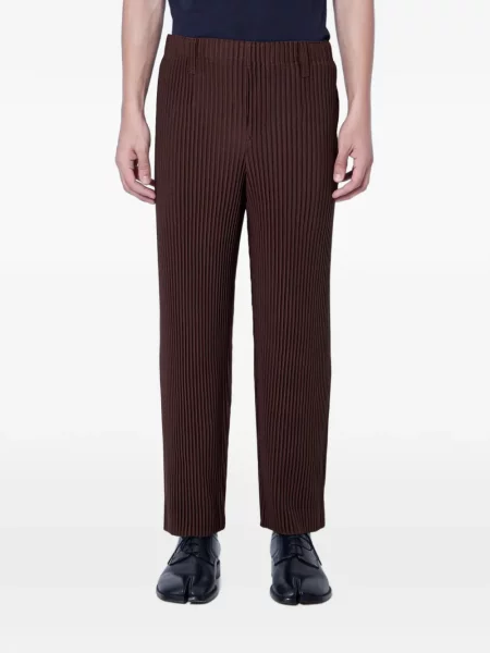 Kalhoty Homme Plissé Issey Miyake hnědé