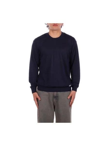 Sweter C.p. Company z dekoltem w serek niebieski