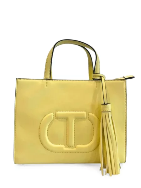 Geantă shopper Twinset cu autograf galben