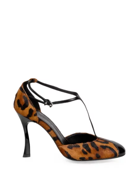 Pantofi cu toc Chantal cu imagine cu model leopard maro