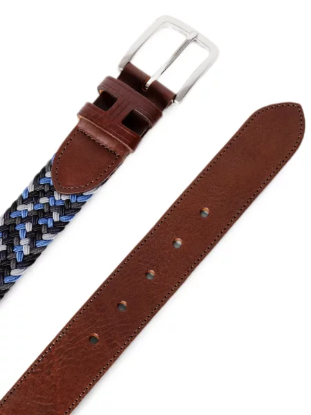 Cu centură curea Hackett London din piele țesută maro