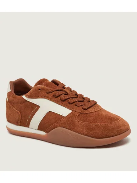 Sneakerși Tommy Hilfiger din piele retro maro