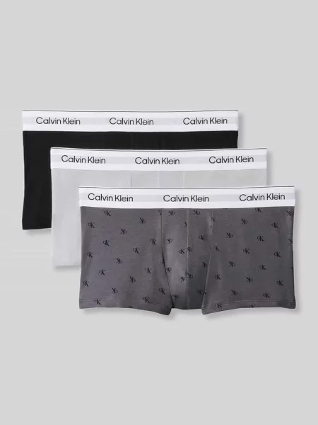 Obcisłe bokserki z mieszanka bawełny w zestaw 3 szt. model LOW RISE TRUNK Calvin Klein Underwear