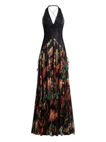 Rochie florală Etro cu model floral cu imagine de costum negru
