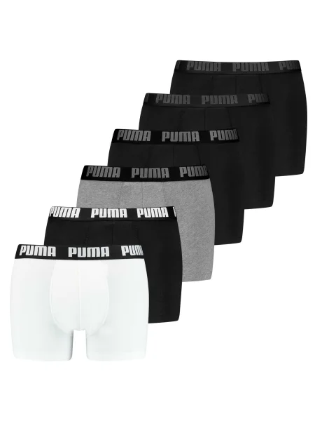 PUMA Boxeri Everyday gri deschis / negru alb