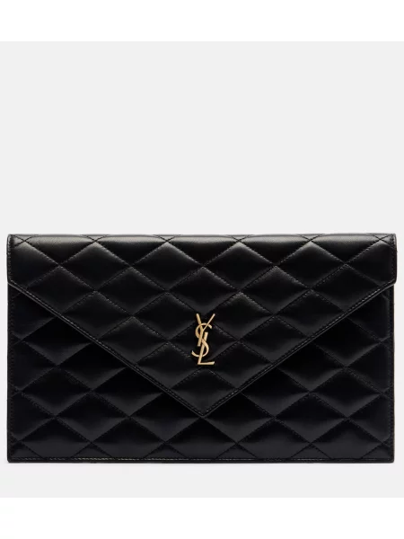 Usnjeni torbica Saint Laurent črna