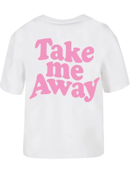 Miss Tee Tricou Take Me Away roz alb