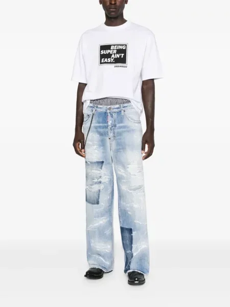 Blugi Dsquared2 zdrențuiți albastru