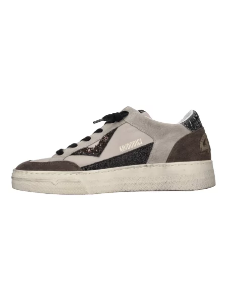 Sneakersy 4b12 skórzane brązowe