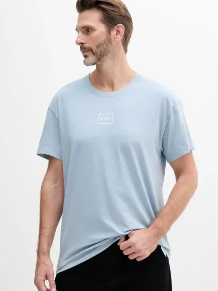 T-shirt z nadrukiem z logo Hugo niebieska
