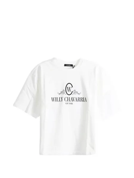 Tricou Willy Chavarria cu imagine alb