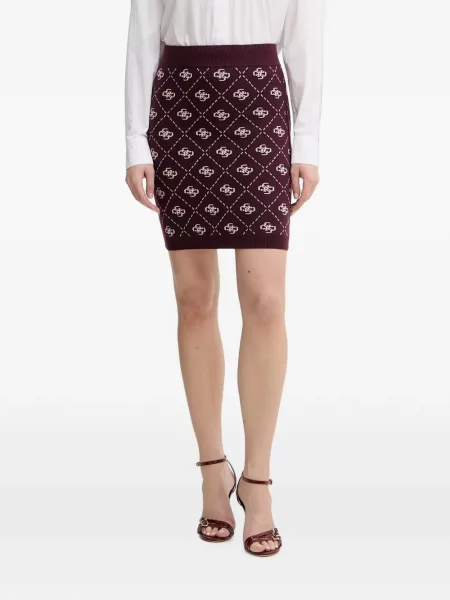 Fusta mini Guess tricotate roșu