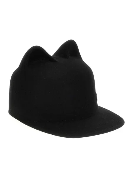 Czapka z daszkiem Maison Michel filcowa czarna