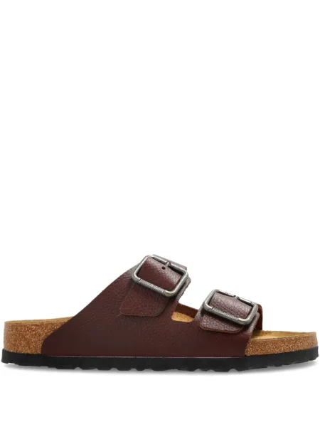 Sandale Birkenstock din piele cu cataramă maro