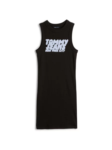 Rochie din denim Tommy Jeans negru