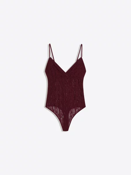 Bershka Tricou body vin roșu