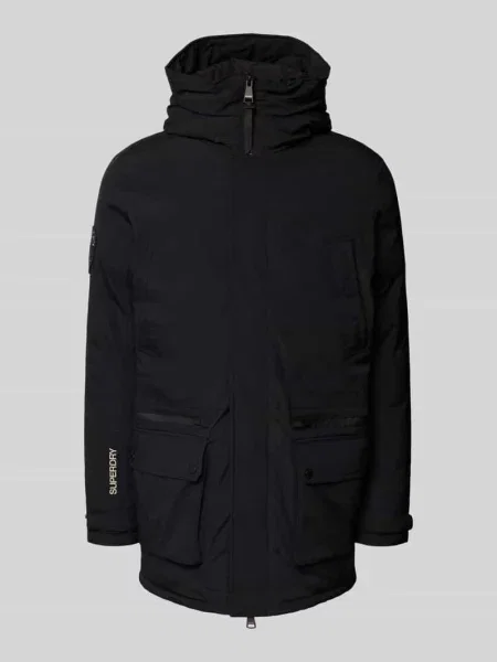 Parka z kapturem Superdry czarna