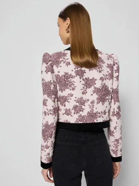 Піджак Bizuu AURORA однобортний візерунок AURORA RÓŻOWY бежевий